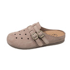 Damen bequeme Clogs mit doppeltem Schnallenverschluss R&B