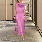 Damen Elegantes Abendkleid mit schwingendem Saum R&B