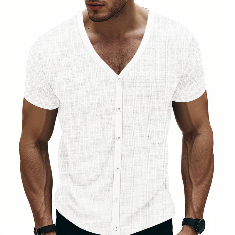 Herren kurzärmliges Hemd mit strukturiertem Design R&B