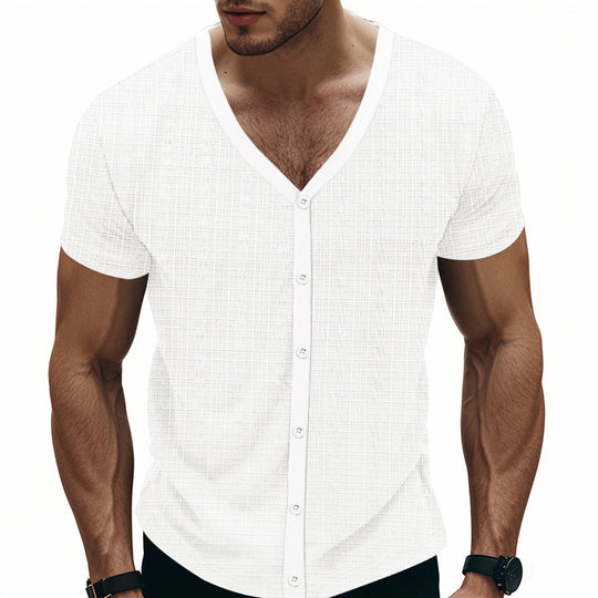 Herren kurzärmliges Hemd mit strukturiertem Design R&B
