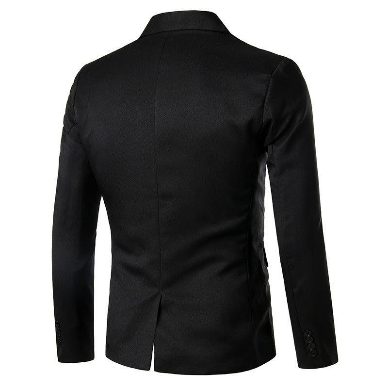 Herren eleganter Smoking-Blazer mit satinierter Kragenpartie R&B