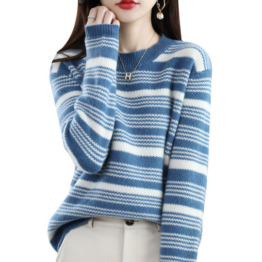 Damen gemusterter Strickpullover R&B