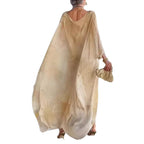 Damen fließendes Kaftan-Kleid mit auffälligem Muster R&B