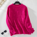 Damen Grobstrickpullover mit auffälligem Wellenmuster