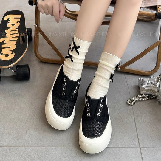 Damen Sportliche Sneakers mit atmungsaktivem Netzmaterial und modischem Plateau R&B