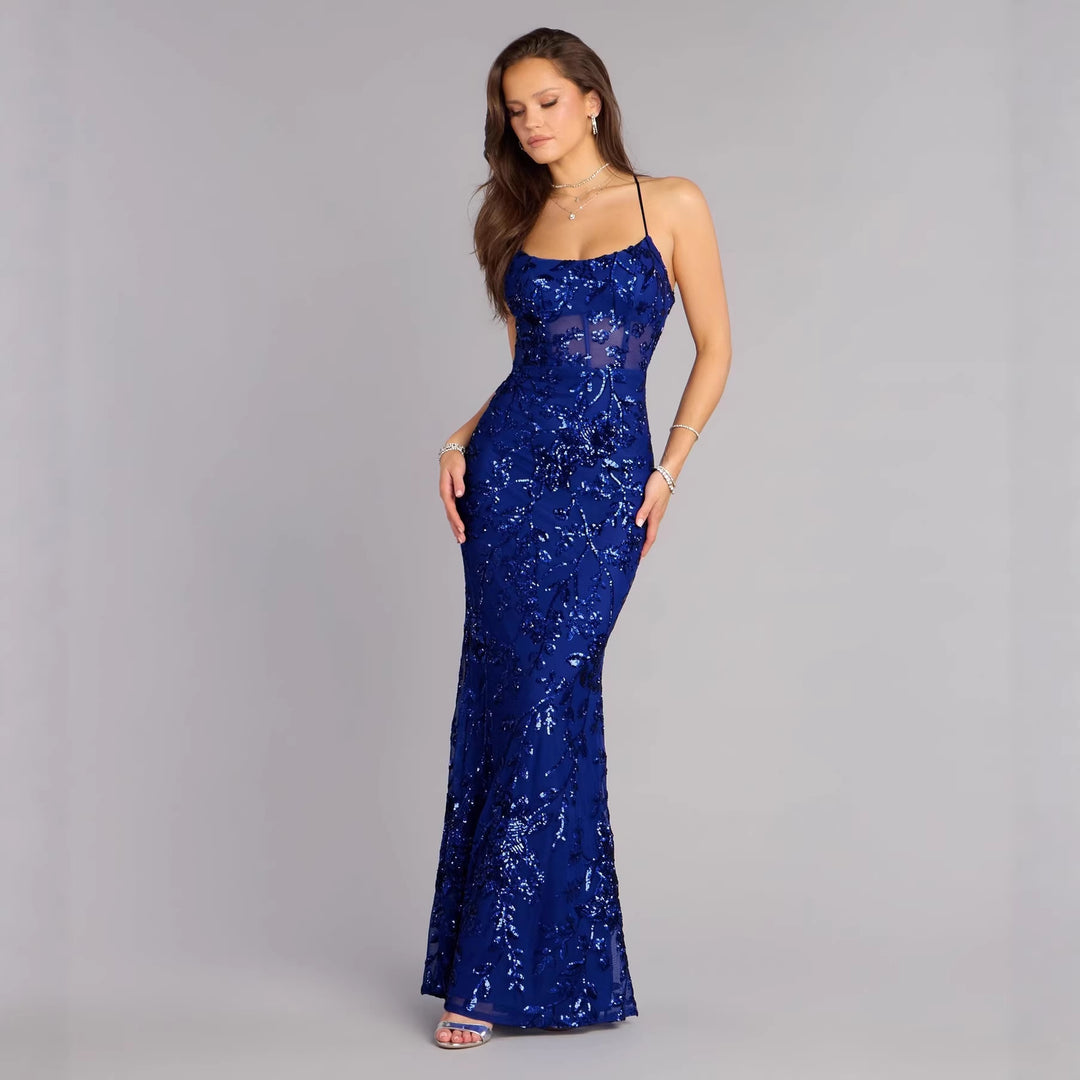 Damen Glamouröses Abendkleid mit funkelnden Pailletten R&B