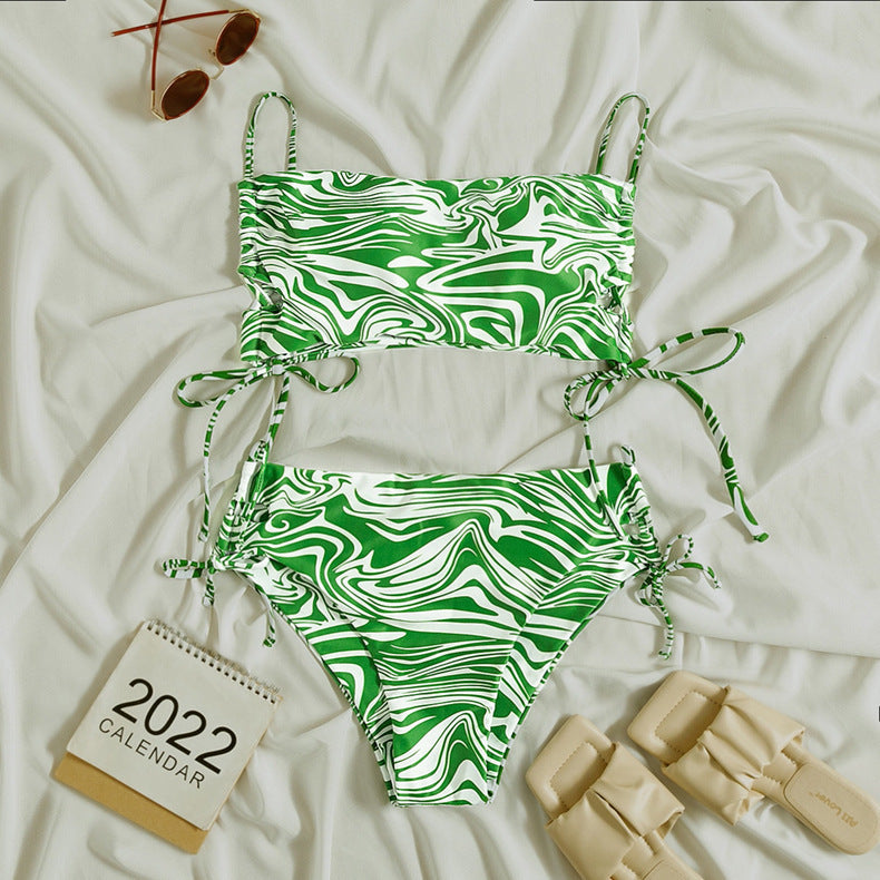 Damen Triangel-Bikini mit verstellbaren Bändern und elastischem Design R&B
