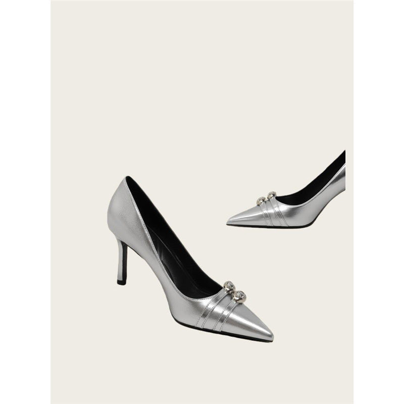 Damen elegante High Heel Pumps mit Schmuckakzent R&B