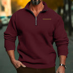 Herren Fleece-Hoodie mit modernem Reißverschluss und hohem Kragen R&B