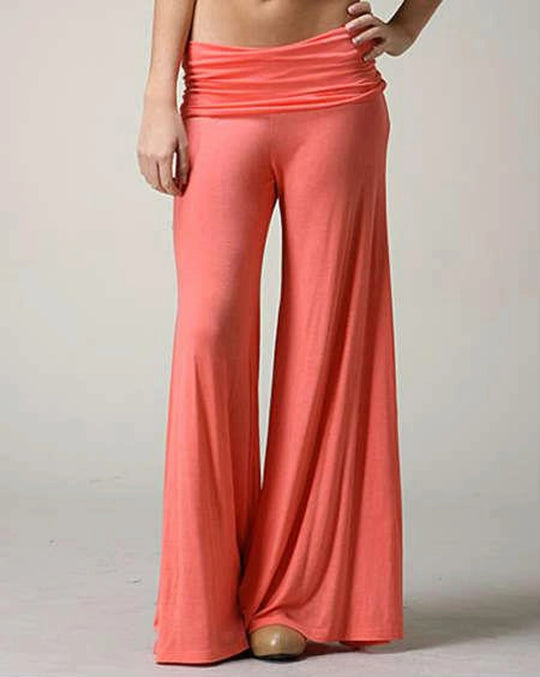 Damen weite Jersey-Hose mit hohem Bund R&B