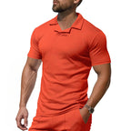 Herren Kurzarm Polo-Shirt mit modernem Stehkragen und atmungsaktivem Material R&B