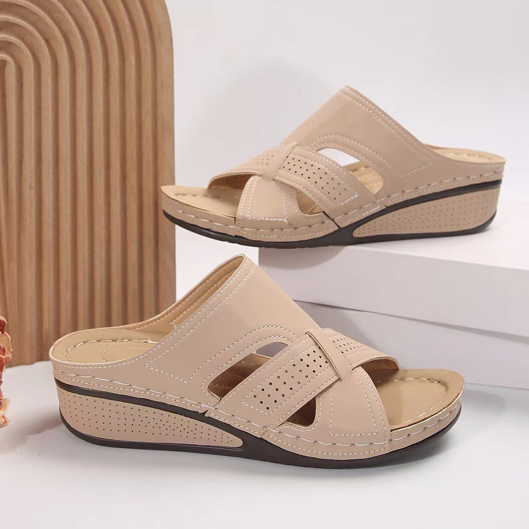 Damen Komfortable Wedge-Sandalen mit atmungsaktiven Riemen R&B