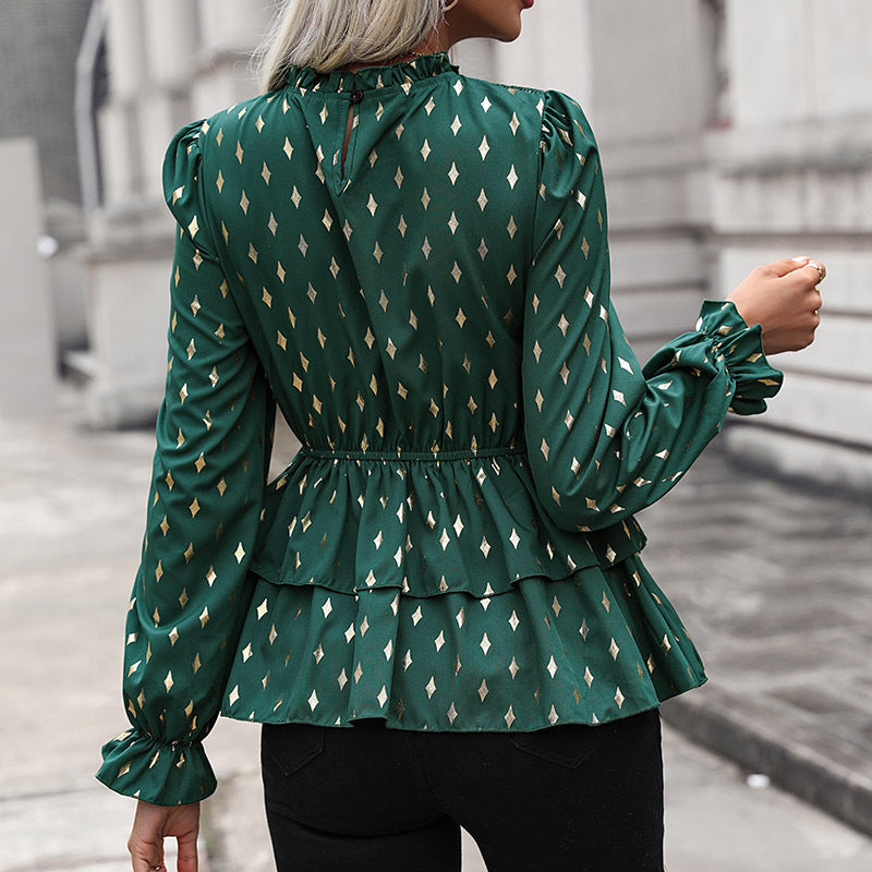 Damen Trendige Bluse mit Rüschendetails und strukturiertem Obermaterial R&B
