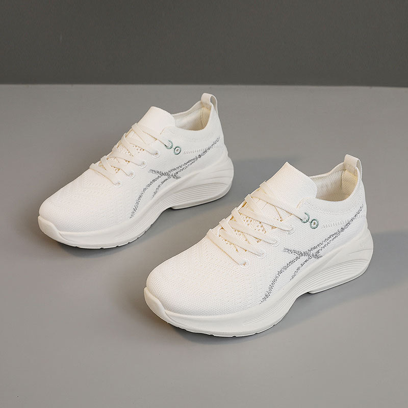 Damen sportliche Sneaker mit elastischem Schnürsystem und atmungsaktiver Oberflächenstruktur R&B