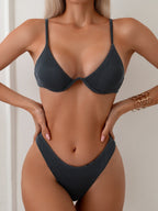 Damen Triangel-Bikini mit elegantem Rippdesign R&B
