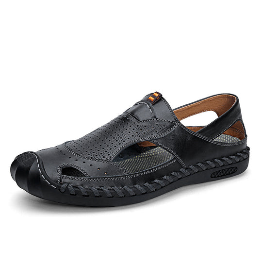 Herren Atmungsaktive Leder Freizeitschuhe mit rutschfester Sohle R&B