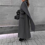 Damen eleganter Umhangmantel mit doppelt gefüttertem Design R&B