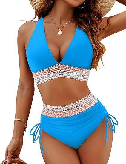 Damen Hochtaillierter Bikini mit elastischem Design R&B