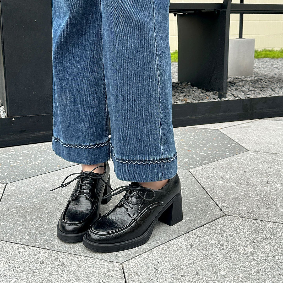 Damen Elegante Schnürschuhe mit modischem Blockabsatz R&B