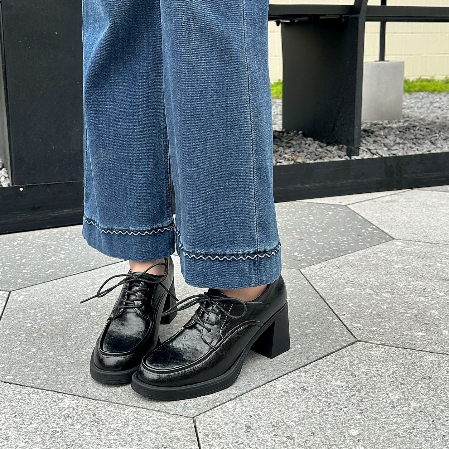 Damen Elegante Schnürschuhe mit modischem Blockabsatz R&B