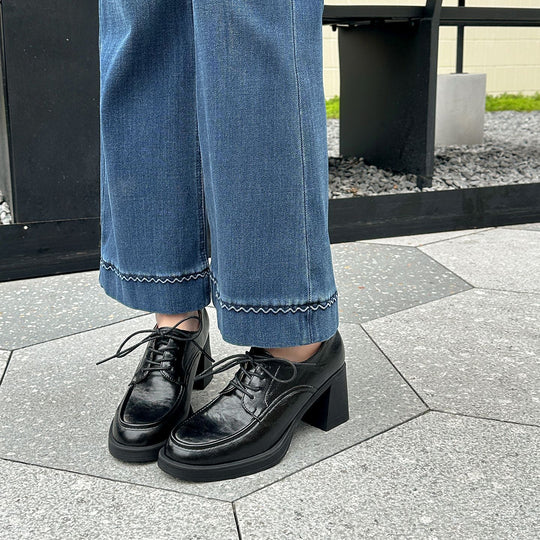 Damen Elegante Schnürschuhe mit modischem Blockabsatz R&B