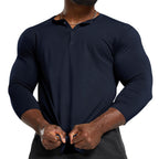 Herren Langarmshirt mit Knopfleiste und modischem Schnitt R&B
