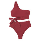 Damen Triangel-Bikini mit asymmetrischem Schnitt und eleganten BindR&Bändern R&B