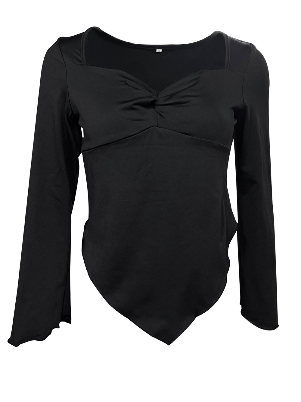 Damen Figurbetonter Longsleeve mit raffinierter Raffung R&B
