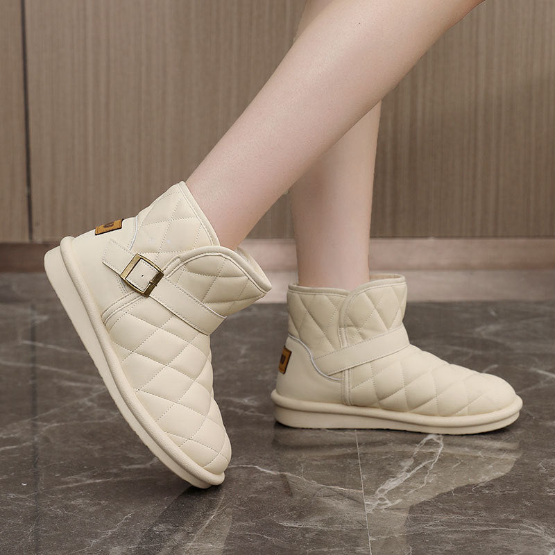 Damen modische warme Winterstiefel mit hochwertiger Isolierung und praktischem Klettverschluss R&B