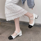 Damen elegante Blockabsatz-Pumps mit Kettenapplikation R&B