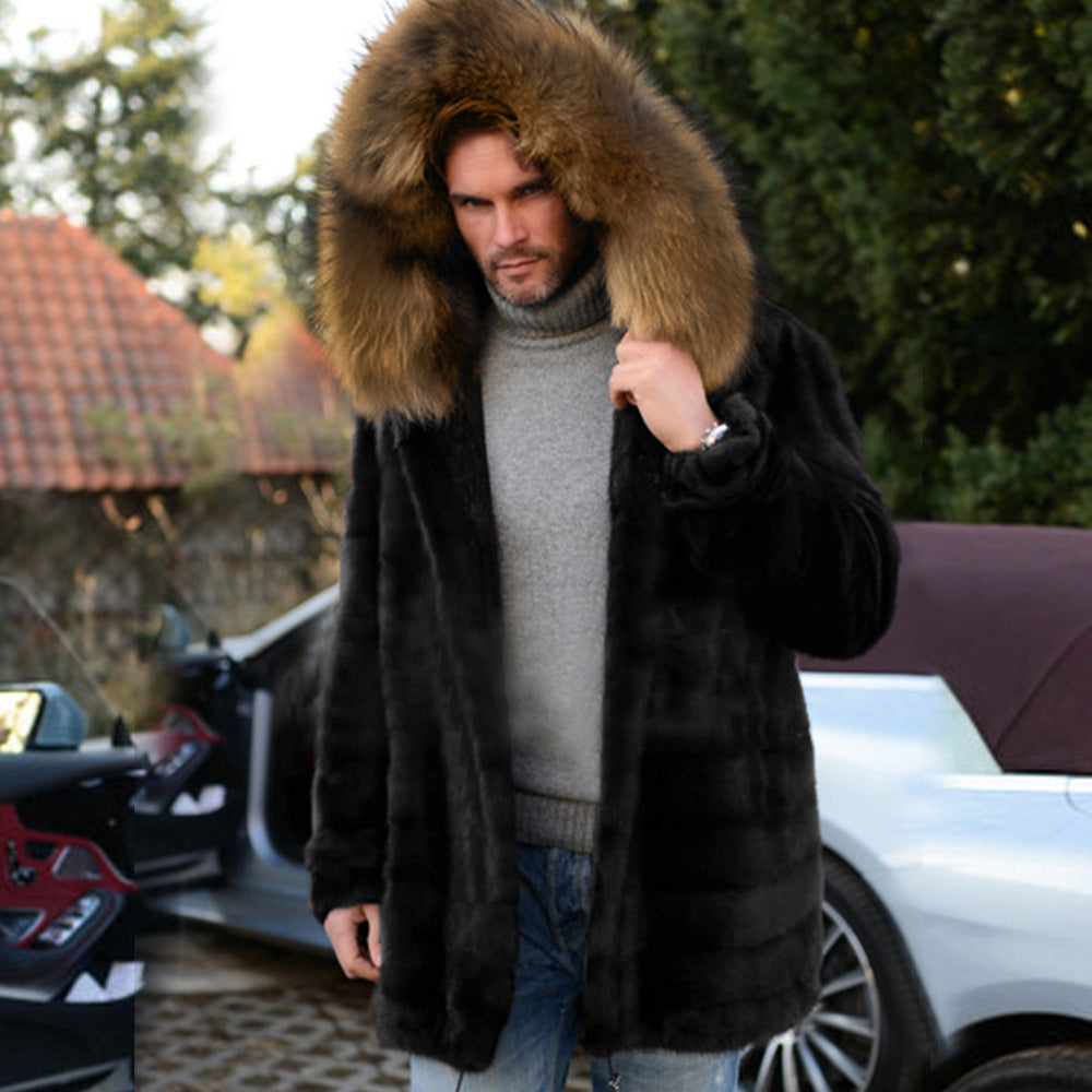 Herren Luxus Kunstfellmantel R&B