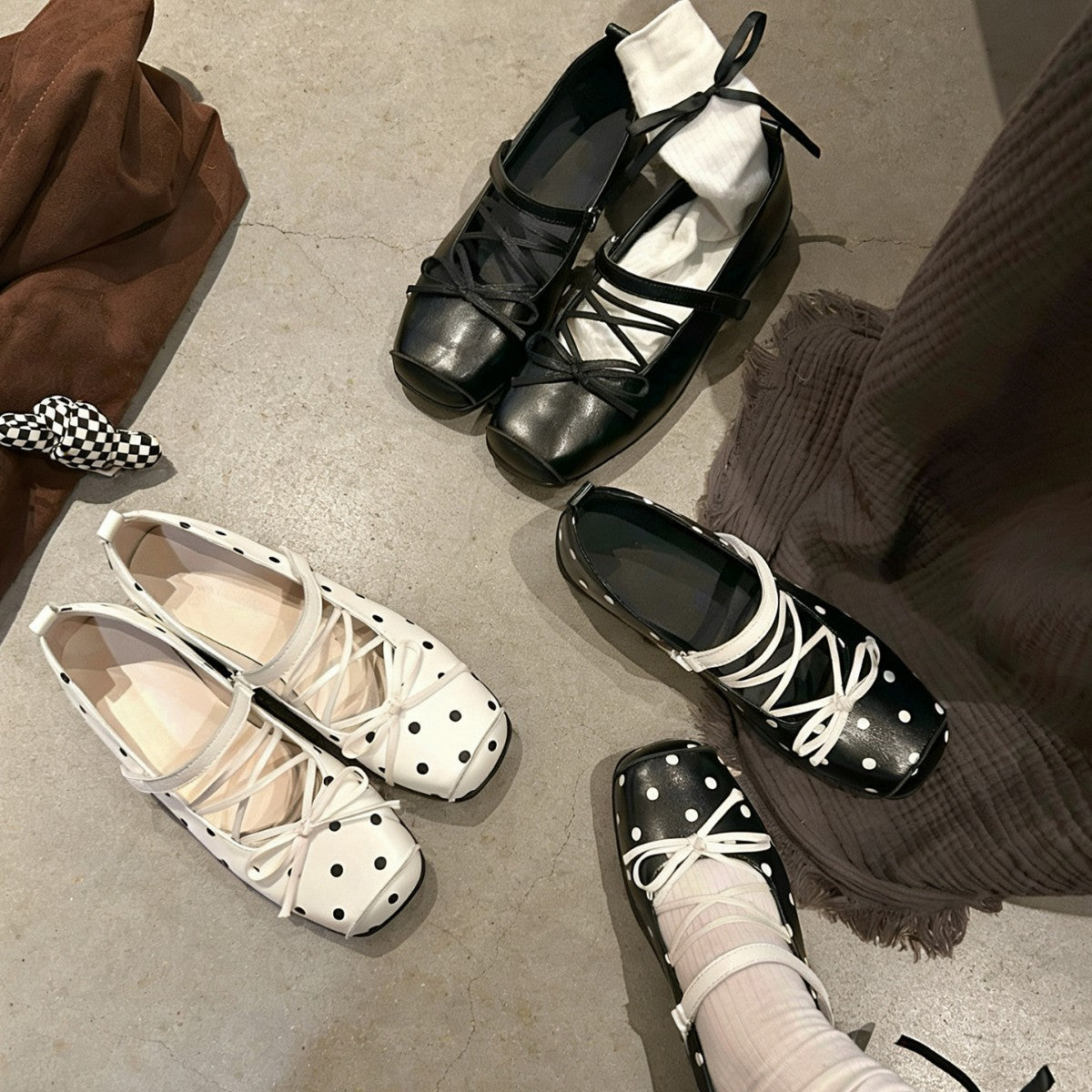 Damen bequeme Ballerinas mit elastischem Riemchen und gepolsterter Innensohle R&B