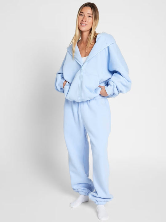 Damen Oversized Kapuzenjacke mit gemütlicher Passform und tiefen Taschen R&B