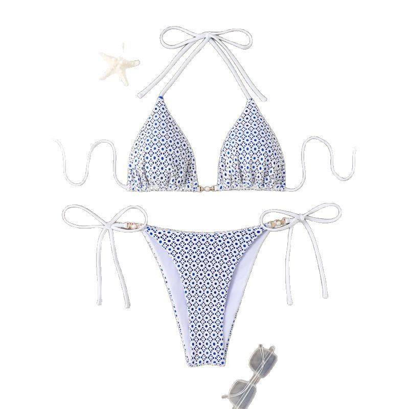 Damen Triangel-Bikini mit kontrastierenden Details R&B