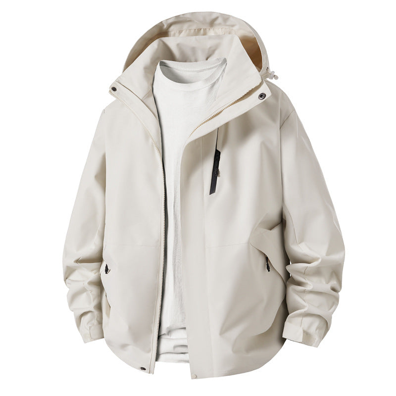 Herren technische Übergangsjacke mit verstellbarem Kapuzenrand R&B