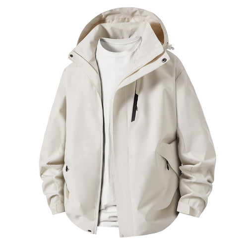 Herren technische Übergangsjacke mit verstellbarem Kapuzenrand R&B