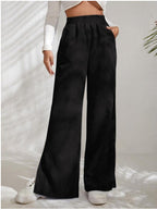 Damen Weite Plissierte Hose zur Freizeitgestaltung R&B