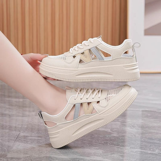 Damen Sportliche Sneaker mit atmungsaktiver Netzstruktur und dämpfender Sohle R&B