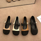 Damen Elegante Ballerina-Schuhe mit Perlenverzierung und bequemen Riemen R&B