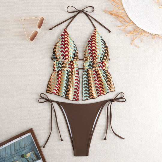 Damen Bandeau-Bikini mit luxuriösem Volant-Design R&B