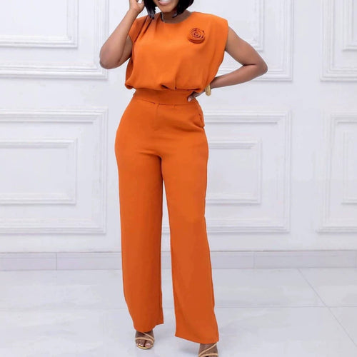 Damen eleganter All-in-One-Jumpsuit mit floralem Detail R&B