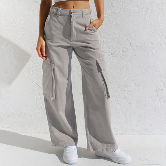 Damen Cargo-Hose mit weitem Bein und praktischen Taschen R&B