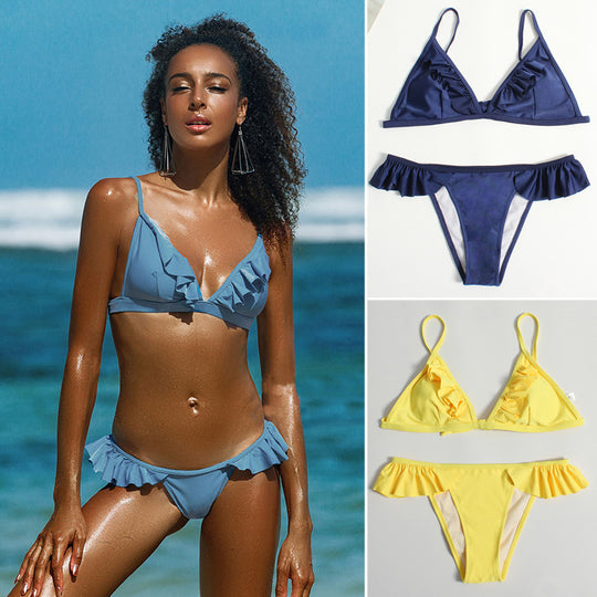 Damen Triangel-Bikini mit Rüschen R&B