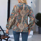 Damen elegante Printbluse