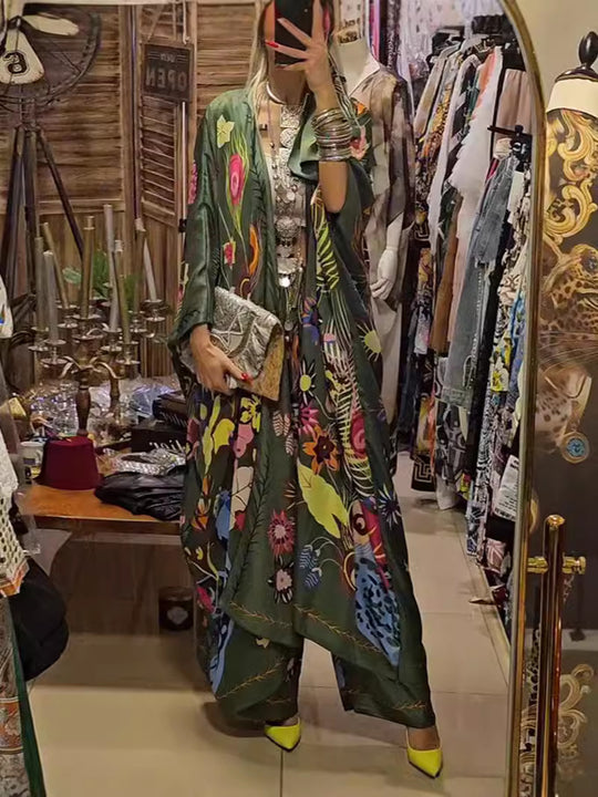 Damen Kimono mit floralen Mustern Heidi-Mode