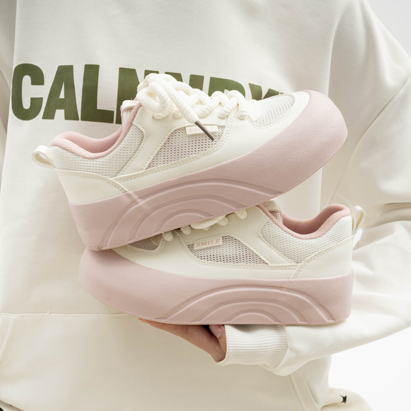 Damen Plattform Sneakers mit atmungsaktiver Mesh-Oberfläche und rutschfester Sohle R&B