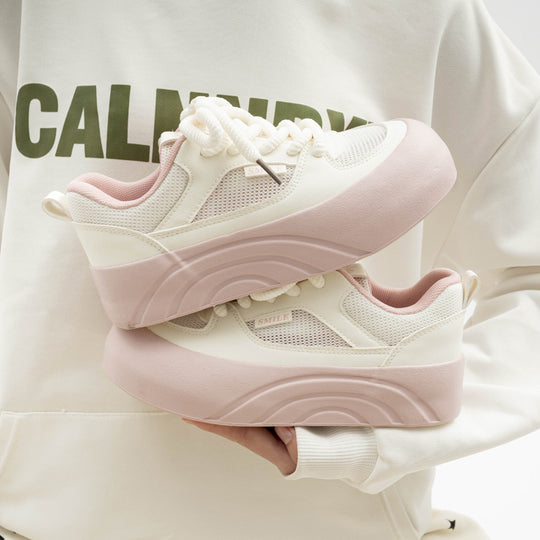 Damen Plattform Sneakers mit atmungsaktiver Mesh-Oberfläche und rutschfester Sohle R&B