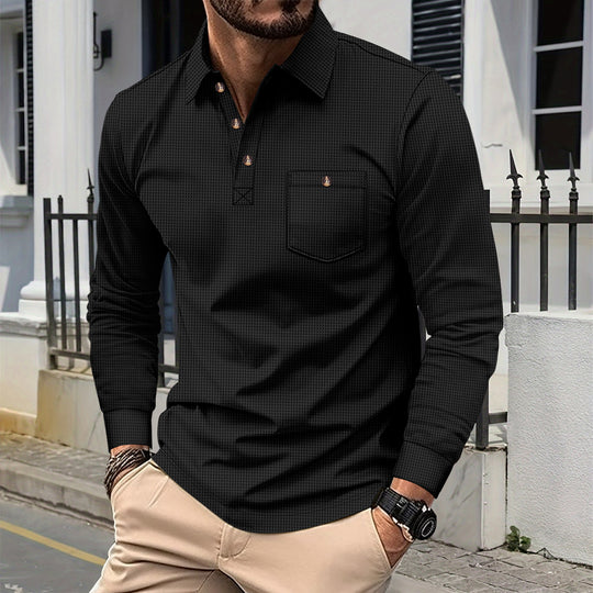 Herren Langarm Polohemd R&B