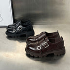 Damen Elegante Schnürschuhe mit modischen Schnallen und rutschfester Gummisohle R&B