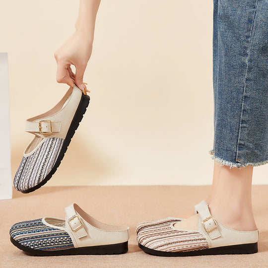 Damen Clogs mit verstellbarem Riemen und komfortablem Fußbett R&B